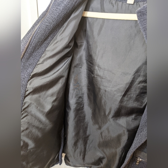 Banana Republic Women's Hooded TXT Zip Jacket Coat Size M True Navy - Picture 3 of 9